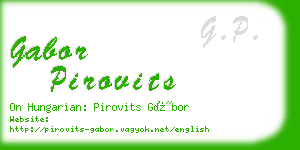 gabor pirovits business card